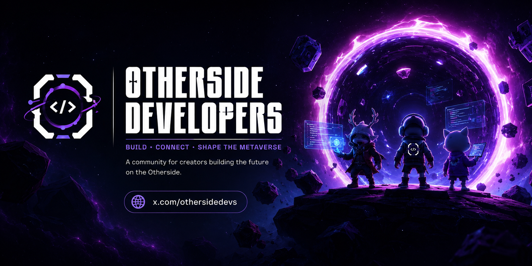 Alternate Otherside Developers banner with community builders and portal