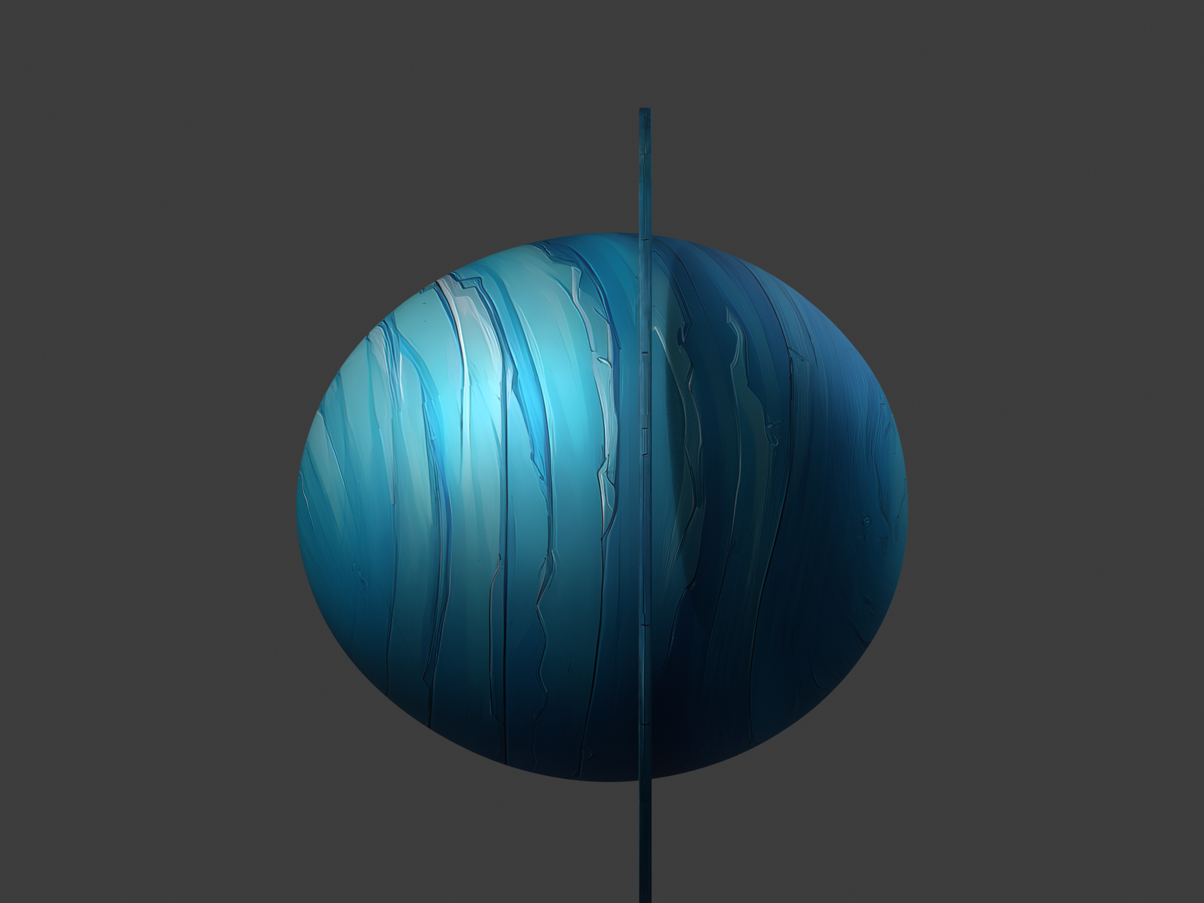 Full-quality rendered TradeBangers planet world modelled after Uranus