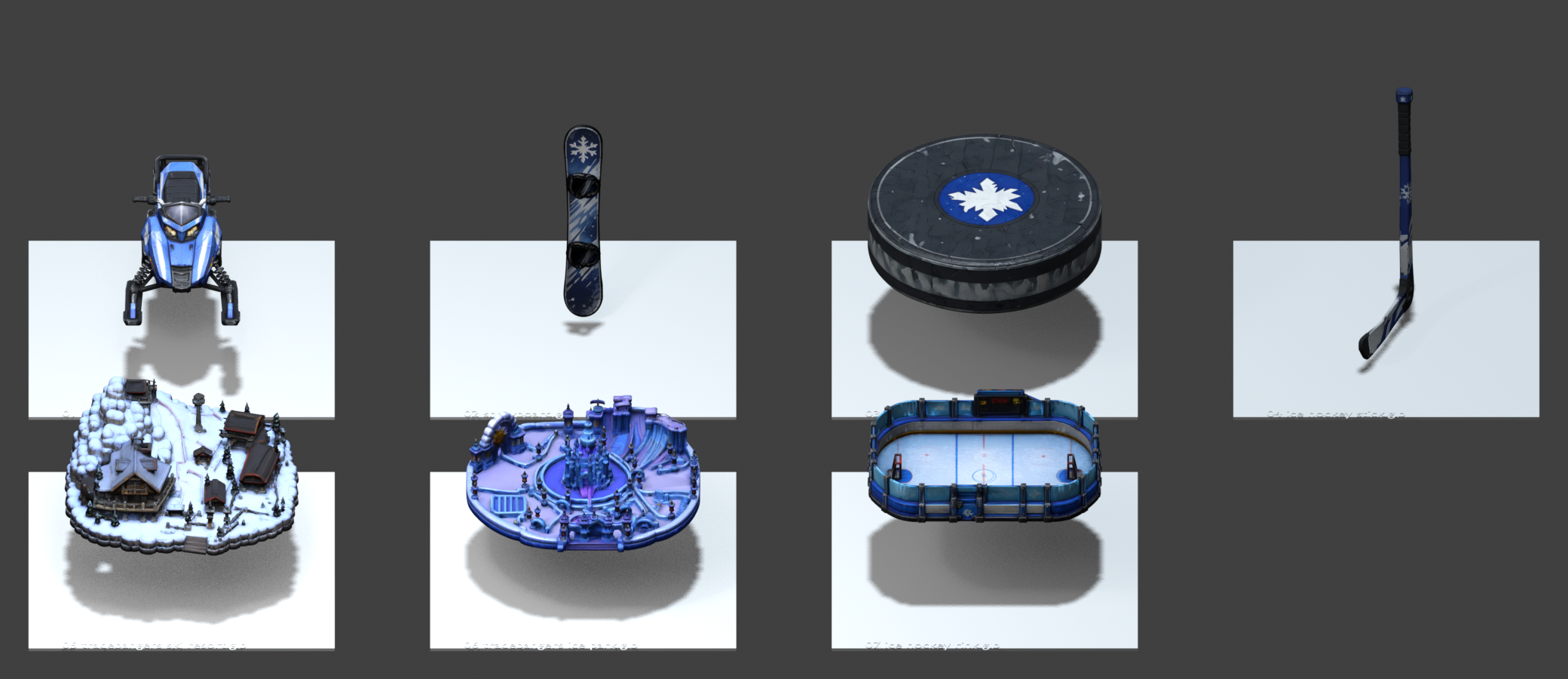 TradeBangers winter games GLB asset pack preview