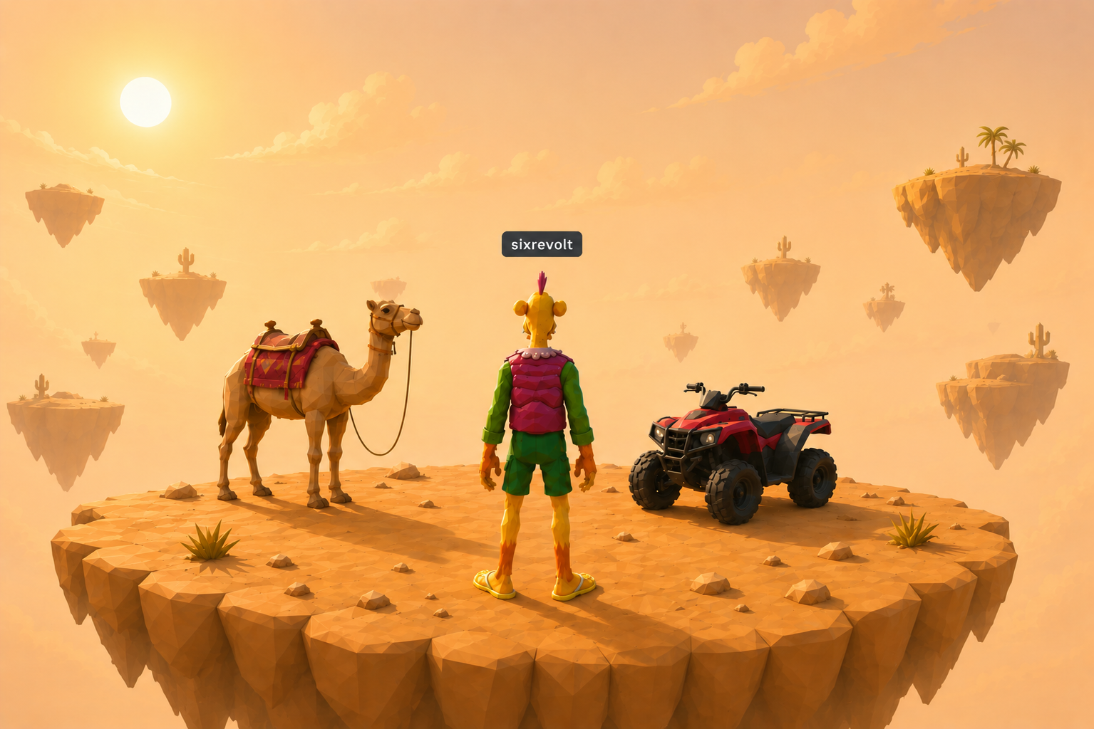 TradeBangers desert transit compositional world preview